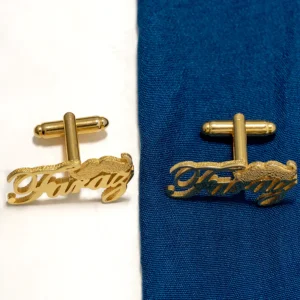 CUSTOMIZED-MUSTACHE-NAME CUFFLINKS
