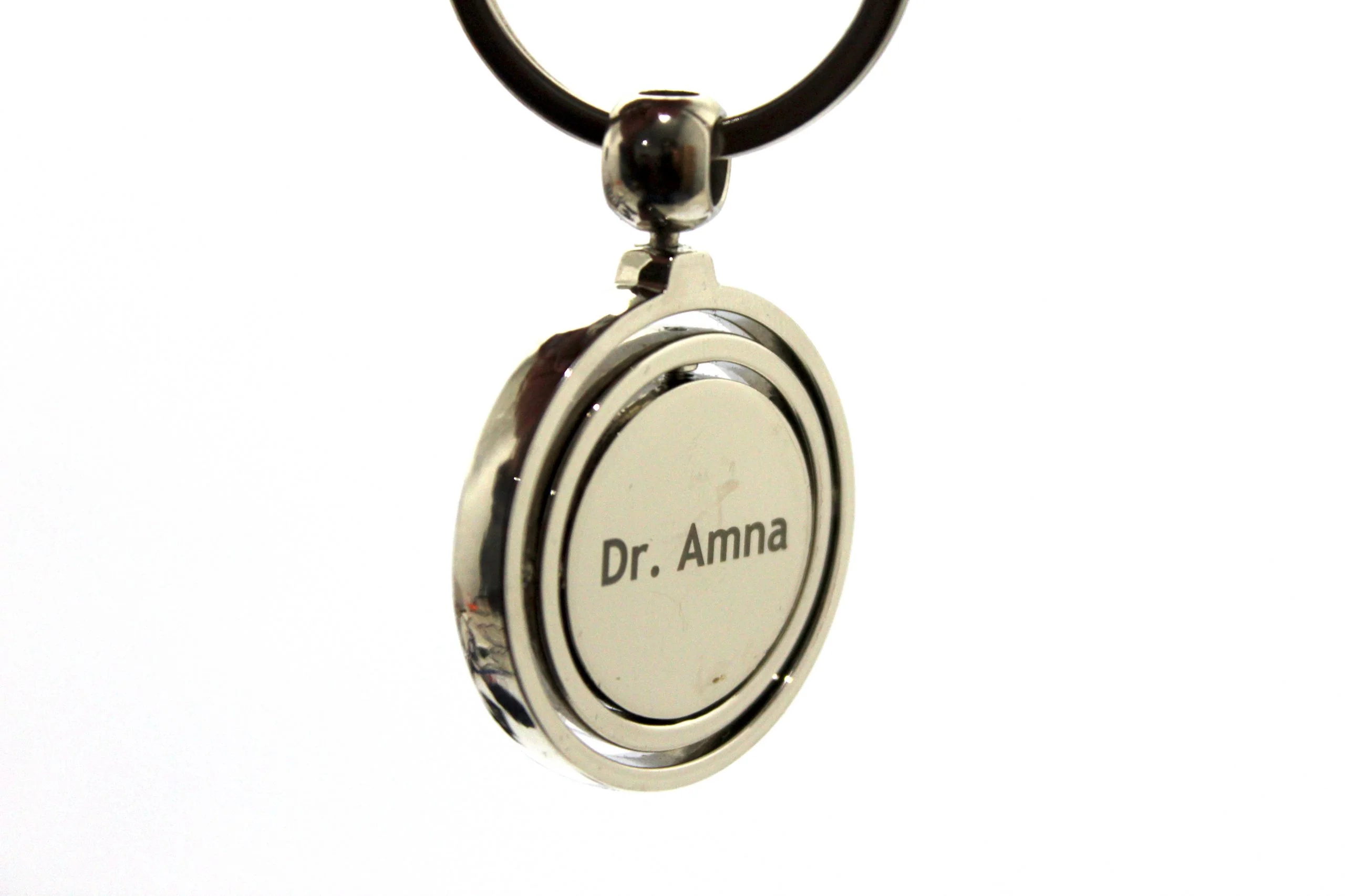Customized Name/Logo Global Metallic 360 Rotatable Keychain